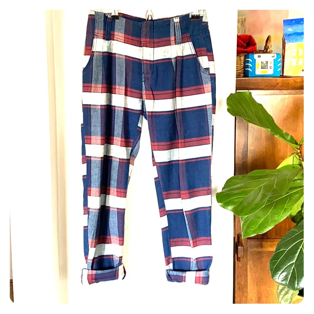Free people plaid slacks